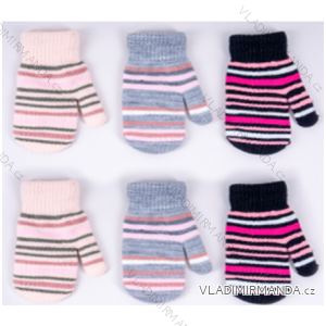 Rukavice palčiaky pletené detské dorast dievčenské (12-14-16-18cm) YOCLUB YOC22RED-0003G