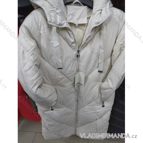 Bunda s kapucňou zimná dámska nadrozmer (S-2XL) EGRET EGR22001