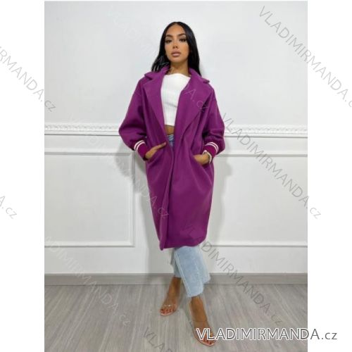 Kabát flaušový dlhý rukáv dámsky (S/M ONE SIZE) TALIANSKA MÓDA IMM22MS85829
