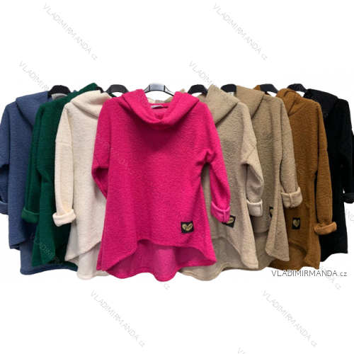 Mikina predĺžená s kapucňou dlhý rukáv dámske (M/L ONE SIZE) TALIANSKA MóDA IMC22821