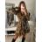 Šaty šifónové dlhý rukáv dámske (S/M ONE SIZE) TALIANSKA MÓDA IMWGS223252/DR čierna S/M