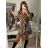 Šaty šifónové dlhý rukáv dámske (S/M ONE SIZE) TALIANSKA MÓDA IMWGS223252/DR čierna S/M