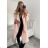 Kabát flaušový dlhý dámsky (S/M/L ONE SIZE) TALIANSKA MÓDA IMM22SL5079A Šedá melír