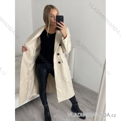 Kabát flaušový dámsky (S/M ONE SIZE) TALIANSKA MÓDA IMWB22336