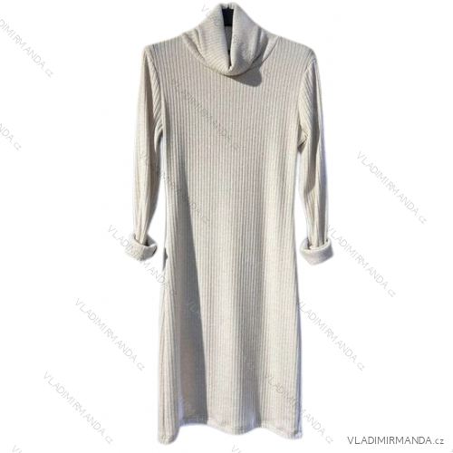 Šaty úpletové s rolákom dlhý rukáv dámske (S/M ONE SIZE) TALIANSKA MÓDA IMM22UN8367