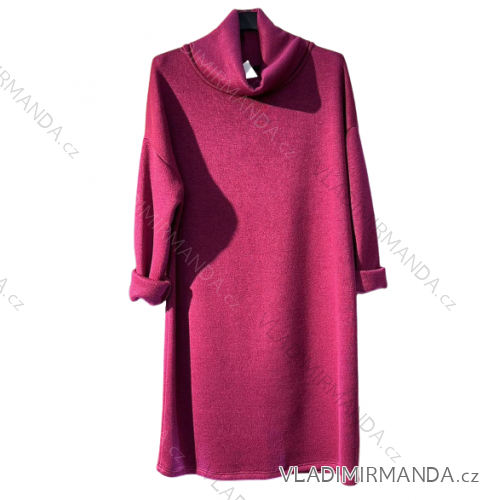 Šaty oversize teplé s rolákom dlhý rukáv dámske (S/M ONE SIZE) TALIANSKA MÓDA IMM22UN6830