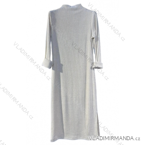 Šaty úpletové so stojačikom dlhý rukáv dámske (S/M ONE SIZE) TALIANSKA MÓDA IMM22UN8369