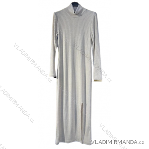 Šaty úpletové s rolákem dlouhý rukáv dámské (S/M ONE SIZE) ITALSKÁ MÓDA IMM22UN8396