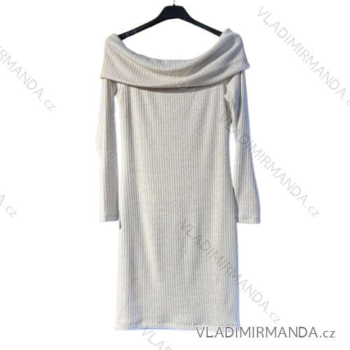 Šaty teplé carmen dlhý rukáv dámske (S/M ONE SIZE) TALIANSKA MÓDA IMM22UN8377