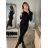 Šaty upletové s rolákom dlhý rukáv dámske (S/M ONE SIZE) TALIANSKA MÓDA IMWA22NG-2313/DR S/M hnedá