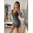 Šaty elegantné spoločenské na ramienka dámske (S/M ONE SIZE) TALIANSKA MÓDA IMM22ls20784
