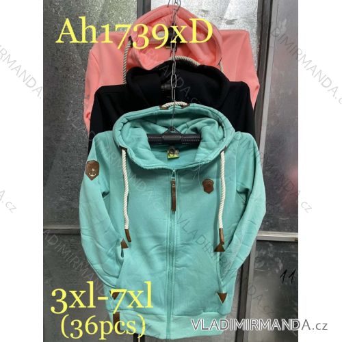 Mikina na zips s kapucňou dámska nadrozmer (3XL-7XL) VINTE VIN24AH1739