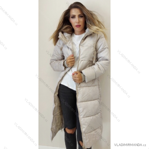 Kabát s kapucňou dlhý rukáv dámske (S-XL) TALIANSKA MÓDA IMPSS22B1013