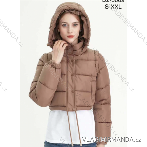 Bunda s kapucňou dlhý rukáv dámske (S-2XL) TALIANSKA MÓDA IMPSS22D2-3869