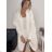 Cardigan pletený s kapucňou dlhý rukáv dámsky (S/M/L ONE SIZE) TALIANSKA MÓDA IMWB22303/DR staroružová M / L