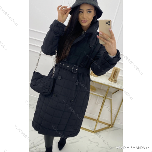 Kabát s kapucňou as klobúkom dlhý rukáv dámska (S-XL) TALIANSKA MÓDA IMPTI22TR8313