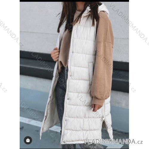 Vesta s kapucňou bez rukávu dámska (S/M ONE SIZE) TALIANSKA MÓDA IMPKK22276