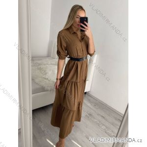 Šaty košeľové dlhý rukáv dámske (S/M ONE SIZE) TALIANSKA MÓDA IMPBR22H1770-R7