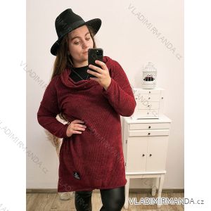 Šaty dlhý rukáv dámske nadrozmer (2XL/3XL/4XL ONE SIZE) TALIANSKA MóDA IM422PISSA