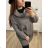 Svetr/Šaty dlouhý pletený s rolákem dlouhý rukáv dámský nadrozměr (3XL/4XL ONE SIZE) ITALSKÁ MÓDA IM4212773 šedá 3XL / 4XL