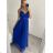 Šaty dlhé elegantné spoločenské na ramienka dámske (S/M ONE SIZE) TALIANSKA MÓDA IMPSH243670 béžová S/M