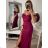 Šaty elegantné spoločenské carmen dlhé dámske (XS/S/M/L ONE SIZE) TALIANSKA MÓDA IM322063 vínová S/M