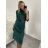 Šaty voľnočasové teplé s rolákom a opaskom dlhý rukáv dámske (S/M ONE SIZE) TALIANSKA MODA IMM22500