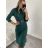 Šaty voľnočasové teplé s rolákom a opaskom dlhý rukáv dámske (S/M ONE SIZE) TALIANSKA MODA IMM22500