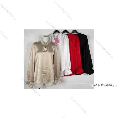 Tunika/blúzka košeľová dlhý rukáv dámske (S/M ONE SIZE) TALIANSKA MÓDA IMPBB22S3788