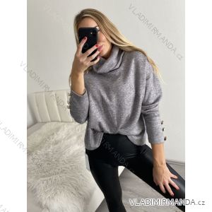 Tunika teplá s rolákom dlhý rukáv dámsky (S/M/L ONE SIZE) TALIANSKA MÓDA IMM22H1436/DR