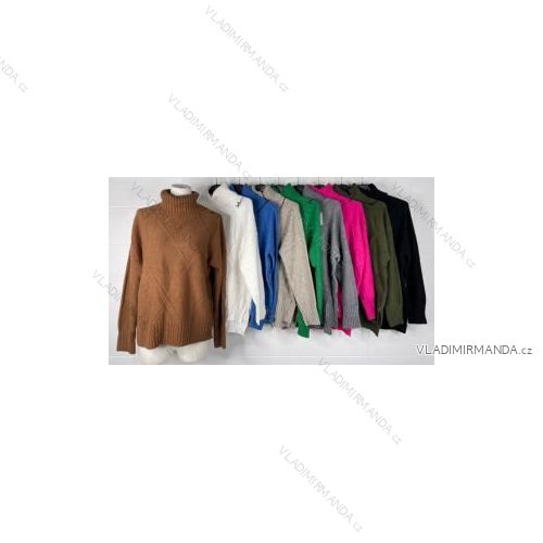 Sveter s rolákom dlhý rukáv dámsky (S/M ONE SIZE) TALIANSKA MÓDA IMPBB22Z5093