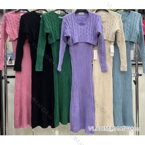 Šaty pletené dlhý rukáv dámske (S/ML/XL) TALIANSKA MÓDA IMWB22366
