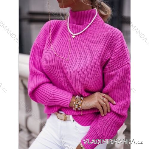 Sveter pletený s rolákom dlhý rukáv dámske (S/M ONE SIZE) TALIANSKA MÓDA IMWAA223704