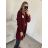 Cardigan pletený dlouhý rukáv dámský (S/M/L ONE SIZE) ITALSKÁ MÓDA IM4211865/DR M / L staroružová
