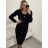 Šaty pletené dlhý rukáv dámske (S/M ONE SIZE) TALIANSKA MÓDA IMWA223595