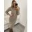 Šaty pletené dlhý rukáv dámske (S/M ONE SIZE) TALIANSKA MÓDA IMWA223595