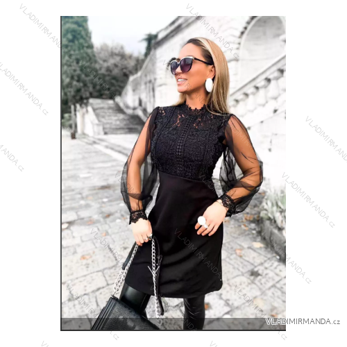 Šaty elegantný dlhý rukáv dámske (S/M ONE SIZE) TALIANSKA MÓDA IMPLI2220667