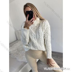 Sveter s rolákom dlhý rukáv dámske (S/M ONE SIZE) TALIANSKA MÓDA IMWB22342/DR