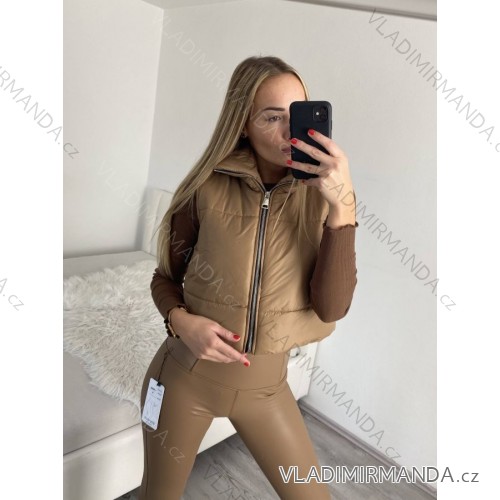 Vesta šustáková dámska (S/M ONE SIZE) TALIANSKA MóDA IM322170/DR S/M hnedá