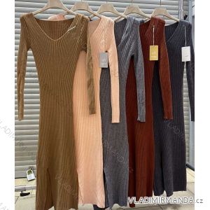 Šaty úpletové dlhý rukáv dámske (S/M ONE SIZE) TALIANSKA MÓDA IMWA223713