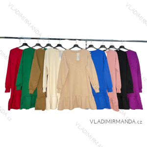 Šaty mikinové s kapucňou dlhý rukáv dámske nadrozmer (L/XL ONE SIZE) TALIANSKA MóDA IM4221080