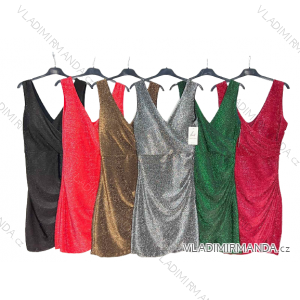 Šaty elegantné spoločenské trblietavé bez rukávu dámske (S/M ONE SIZE) TALIANSKA MóDA IM4221086