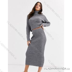 Súprava pletená sveter a sukňa dlhý rukáv dámske (S/M ONE SIZE) TALIANSKA MÓDA IMWAA22502