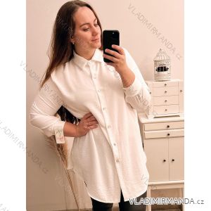 Košeľa oversize predĺžená dlhý rukáv dámska (L/XL ONE SIZE) TALIANSKA MÓDA IMWC222871/DR