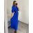 Šaty dlhé elegantné s opaskom dlhý rukáv dámske (S/M ONE SIZE) TALIANSKA MÓDA IMWKK223392