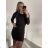 Šaty elegantný dlhý rukáv dámske (S/M ONE SIZE) TALIANSKA MÓDA IMWB22338