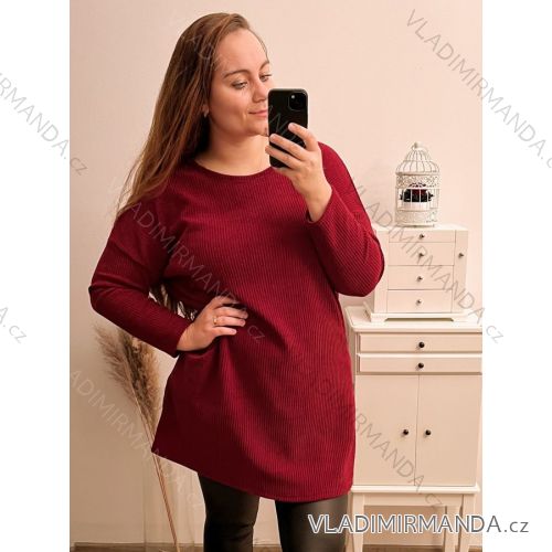 Šaty teplé dlhý rukáv dámske nadrozmer (3XL/4XL ONE SIZE) TALIANSKA MóDA IM422NEAPOL