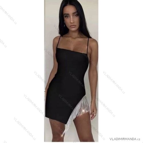 Šaty elegantné trblietavé s flitrami na ramienka dámske (S/M ONE SIZE) TALIANSKA MÓDA IMWCC223832