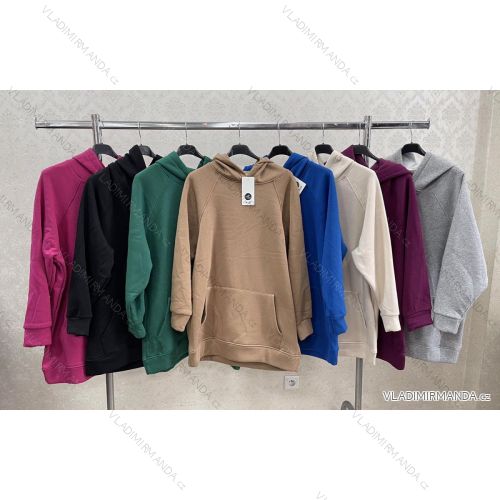Mikina s kapucňou dlhý rukáv dámska (S/M ONE SIZE) TALIANSKA MÓDA IMWKK223841