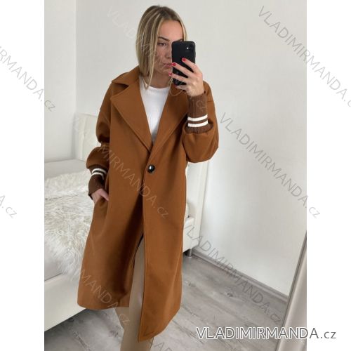 Kabát flaušový dlouhý rukáv dámský nadrozměr (XL/2XL ONE SIZE) ITALSKÁ MÓDA IMC22826